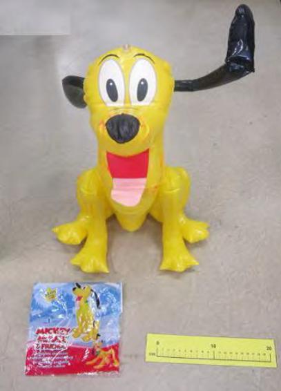 Retirada del mercado de perro Pluto inflable marca TAP BALL 2000